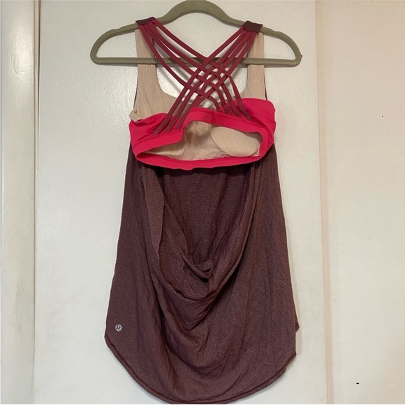 lululemon athletica Tops - Lululemon Pink Open Cris Cross Back Women's Tank Top | Size 8